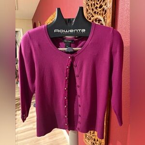 White House Black Market Magenta Cardigan